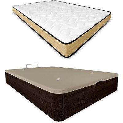 DUÉRMETE ONLINE Aura Materasso viscoelastico reversibile + letto in legno pieghevole, grande capacità, 90 x 190 cm DUÉRMETE ONLINE Aura Materasso viscoelastico reversibile + letto in legno pieghevole, grande capacità, 90 x 190 cm