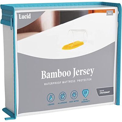 LUCID - Proteggi-materasso in Jersey di Rayon di Bambù Premium - Impermeabile - 140x200cm LUCID - Proteggi-materasso in Jersey di Rayon di Bambù Premium - Impermeabile - 140x200cm