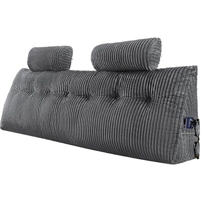VEVOR Cuscino per Testiera, Cuscino a Cuneo King Size da Letto con 2 Tasche Laterali 2 Poggiatesta, Supporto a Cuneo per Letto Tessuto di Flanella Lavabile, Supporto Lombare per Leggere, Riposare VEVOR Cuscino per Testiera, Cuscino a Cuneo King Size da Letto con 2 Tasche Laterali 2 Poggiatesta, Supporto a Cuneo per Letto Tessuto di Flanella Lavabile, Supporto Lombare per Leggere, Riposare