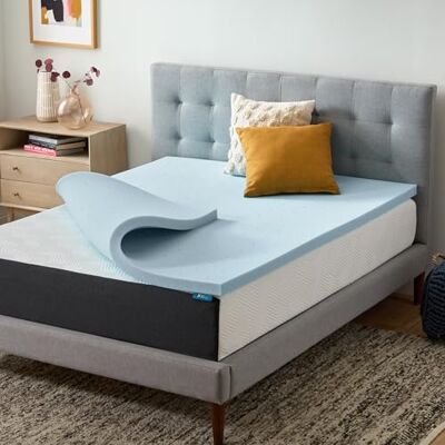 LUCID Coprimaterasso matrimoniale XL, 5 cm, in memory foam infusa con gel, certificato CertiPUR LUCID Coprimaterasso matrimoniale XL, 5 cm, in memory foam infusa con gel, certificato CertiPUR