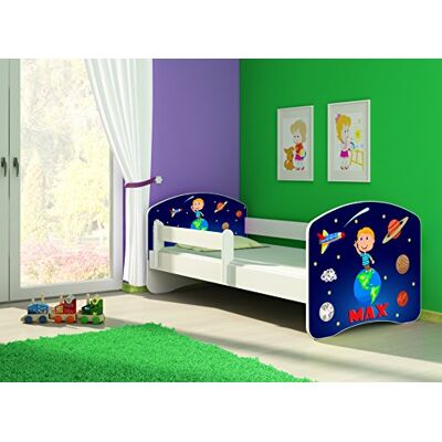 ACMA II Letto per bambino Cameretta per bambino con materasso Rete a doghe, Bianco (22 Il cosmo, 160x80) ACMA II Letto per bambino Cameretta per bambino con materasso Rete a doghe, Bianco (22 Il cosmo, 160x80)