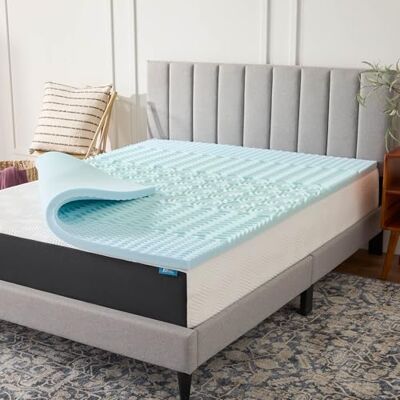 LUCID 2 Inch Zoned Gel Memory Foam Mattress Topper, Full LUCID 2 Inch Zoned Gel Memory Foam Mattress Topper, Full