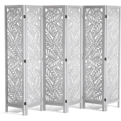 VEVOR Schermo in legno portatile in stile boemio, paravento pieghevole in legno a 6 pannelli per privacy, 2420 x 1700 x 18,5 mm, per separare stanze, casa, ristorante e camera da letto, bianco VEVOR Schermo in legno portatile in stile boemio, paravento pieghevole in legno a 6 pannelli per privacy, 2420 x 1700 x 18,5 mm, per separare stanze, casa, ristorante e camera da letto, bianco