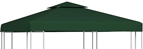 vidaXL Telo di Copertura Verde 3x3m Ricambio Tetto Gazebo Tenda Chiosco