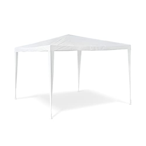 Relaxdays Gazebo da Giardino, Tenda per Esterni Quadrata, con Tetto, 100% PE e HxLxP: 2,5x3x3 m, Festival, Bianco