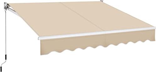 Yaheetech Tenda da Sole a Bracci Estensibili Avvolgibile da Esterno Balcone Finestra Porta Tettuccio Ristorante Tendalino a Scomparsa Manuale Resistente ai Raggi UV 250 x 200 cm/Beige