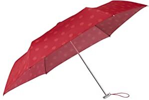 Samsonite Alu Drop S 3 Section Manual Mini Flat Ombrello, 23 cm, Rosso (Sunset Red Polka Dots)