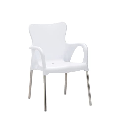 Best – Sedia impilabile Maui, Argento/Bianco