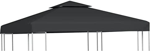 vidaXL Telo di Copertura Grigio 3x3m Ricambio Tetto Gazebo Tenda Chiosco