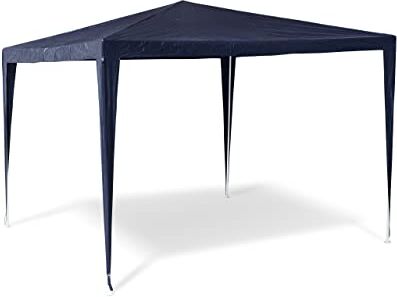 Relaxdays Gazebo da Giardino, Tenda per Esterni Quadrata, con Tetto, 100% PE e HxLxP: 2,5x3x3 m, Festival, Blu