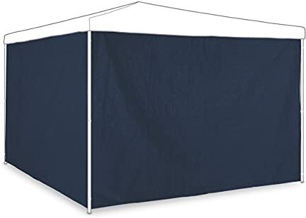 Relaxdays Tende per Gazebo Laterali, Set da 2, Telo Impermeabile in PVC, Pareti 3x2 m, 1 con Finestra, Parasole, Blu