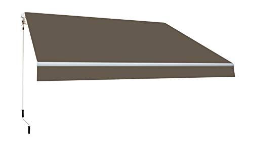 SmartSun Tenda da sole classica 3 x 2 m colore talpa tela poliestere. Struttura in alluminio. Regolabile in inclinazione. Manovella inclusa. Tenda da sole terrazza, giardino, balcone