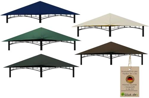 freigarten.de fregarten.de, tetto di ricambio per gazebo, 3 x 3 m, impermeabile, materiale: PVC Panama Soft 370 g/m² extra forte, modello 3 (blu marino)