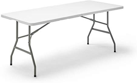 KG KITGARDEN Tavolo Pieghevole Multifunzione, 180 x 74 x 74 cm, Bianco, Folding 180, Plastica Lega di Acciaio, 180x74x74cm