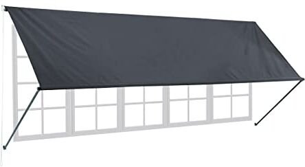 Relaxdays Tenda da Sole Bracci Estensibili, 120 x 400 cm, Parasole a Caduta, Avvolgibile, Protezione UV, Antracite