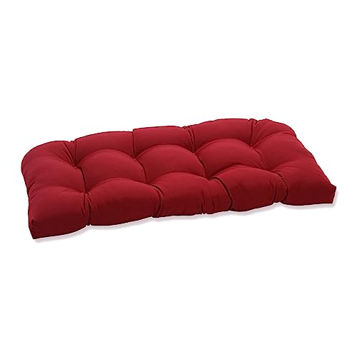Pillow Perfect Cuscino perfetto interno/esterno rosso solido vimini Loveseat cuscino