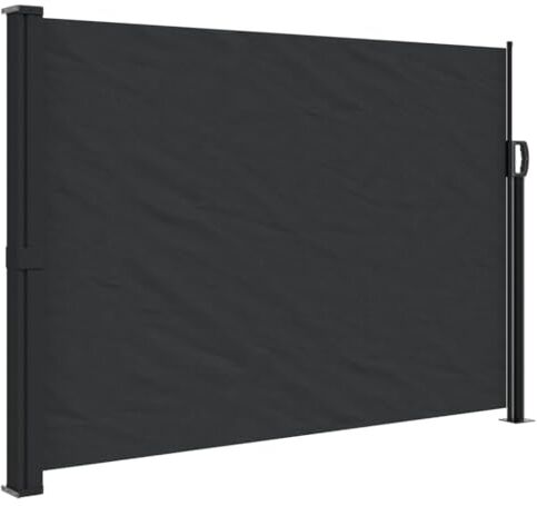 vidaXL Tenda da Sole Laterale Retrattile Nera 140x600 cm