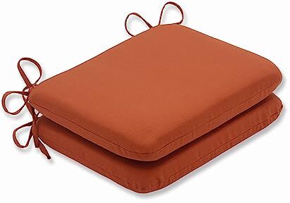 Pillow Perfect Cinnabro per Esterni/Interni Cuscino Rotondo ad Angolo, Tessuto, Arancione Bruciato, 18.5" x 15.5