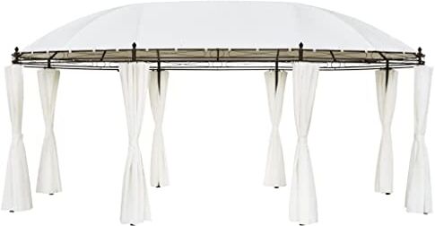 vidaXL Gazebo Giardino Impermeabile Bianco Crema Tendone Padiglione Chiosco