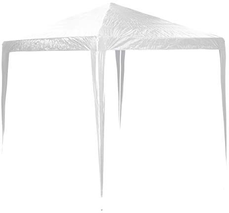 BAKAJI Gazebo 3x3 mt Bianco Struttura Metallo Tenda per Esterno Tetto Antipioggia Idrorepellente