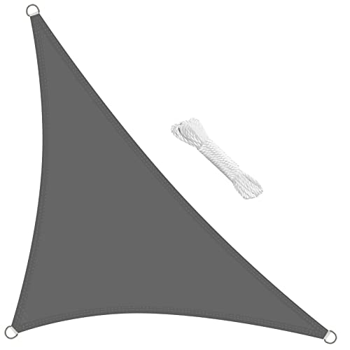 swift Vela Ombreggiante Impermeabile Triangolare 3x3x4,25 m Protezione Anti Raggi UV Tenda a Vela, Telo Tenda da Sole a Vela per Esterno, Giardino & Gazebo, Grigio