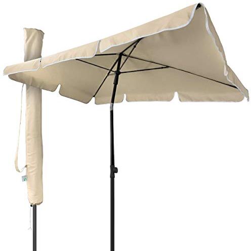 VOUNOT Ombrellone da Giardino Rettangolare, Parasole da Balcone, 200 x 125 cm, Beige