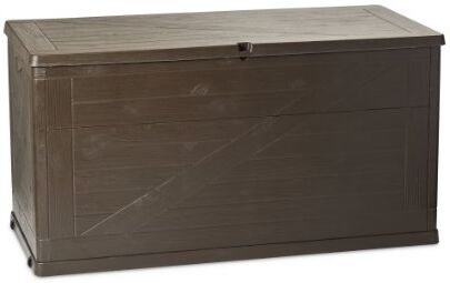 Toomax Baule Multibox Wood da Esterni 420L, rifinitura Effetto Legno, Art. 163, Dim. cm 120x56x63h (Marrone)