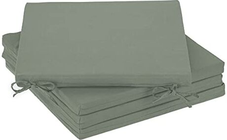 Relaxdays Cuscini per Sedie in Set da 4, 39,5 x 39,5 cm, Coprisedia con Laccetti, Interni & Esterni, Poliestere, Grigio