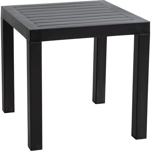 CLP Tavolo Giardino Quadrato Ocean in Polipropilene Tavolino Salotto Giardino in Robusta Plastica Resistente ai Raggi UV e Facile da Pulire I, Colore:Nero