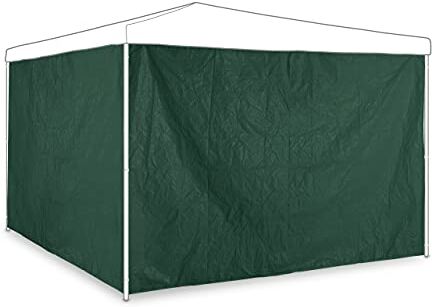 Relaxdays Tende per Gazebo Laterali, Set da 2, Telo Impermeabile in PVC, Pareti 3x2 m, Senza Finestre, Parasole, Verde