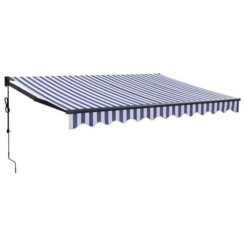 vidaXL Tenda Sole Automatica Retrattile Blu e Bianca 3x2,5 m