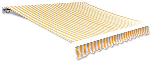 vidaXL Tendone Parasole in Tela Arancio Bianco 350x250 cm Idrorepellente Tenda