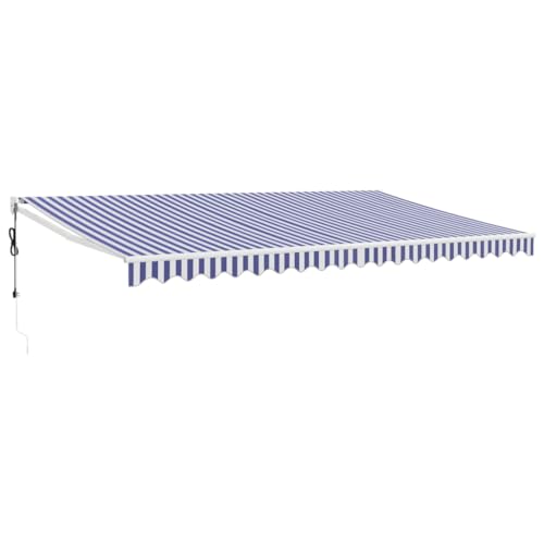 vidaXL Tenda Sole Automatica Retrattile Blu e Bianca 5x3 m