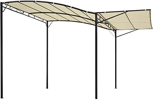 Outsunny Gazebo Pergola da Giardino con Copertura in Tessuto Anti UV e Acciaio, 3 x 2.5 m, Beige