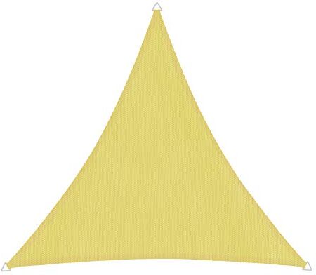 Windhager Cannes  Tenda Parasole Triangolare, 5 x 5 m, per Giardino e terrazzo, Resistente ai Raggi UV e alle intemperie, Colore: Giallo