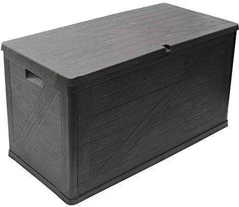 Toomax Baule Multibox Wood da Esterni 420L, rifinitura Effetto Legno, Art. 163, Dim. cm 120x56x63h (Antracite)