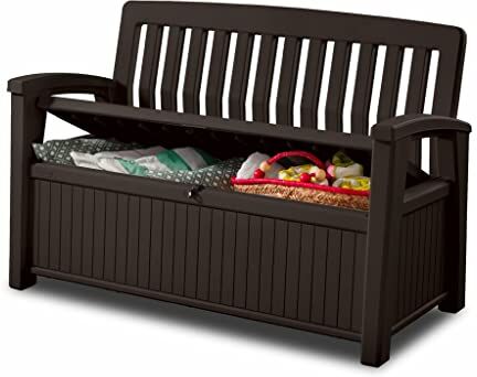 Keter Cassapanca da giardino Patio Storage Bench, 227 Litri, 132.7X 63.5 X 89.5 Cm, Grafite