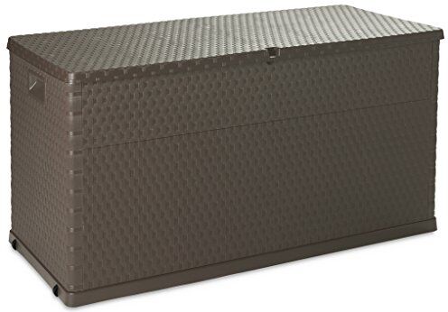 Toomax Baule Multibox da Esterni, plastica Imitazione Rattan, Art. 162, 420L capacità, Dim cm 120x56x63h, Colore Marrone