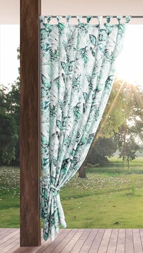 Eurofirany GARDEN Tenda de Esterni con Passanti 1 Pezzo. Tende impermeabili per Terazze, Tenda per Gazebo Pergolata Patio Balcone, Protezione Solare e Privacy, 155x200 cm, Stampa Verde