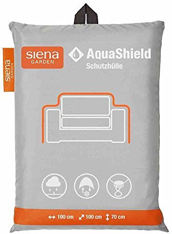 Siena Garden AquaShield Fodera per Poltrona da Salotto, con Sistema Active Air, 100 x 100 x 70 cm, Colore: Grigio Argento