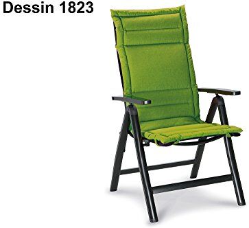 Best Soft-Line 1823 Cuscino per sedia con schienale alto, in poliestere/cotone, 120 x 50 x 4 cm, colore: Verde