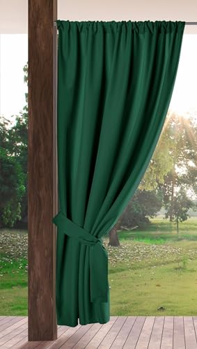 Eurofirany GARDEN Tenda per Esterni con Tasca Per Asta 1 Pezzo. Tende impermeabili per Terazze, Tenda per Gazebo Pergolata Patio Balcone, Protezione Solare e Privacy, 155x200 cm, Verde Scuro