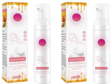 Generic Schiuma idratante spray per depilazione da 2 pezzi per peli di ascelle e gambe, delicata e non irritante per la pelle, 100 ml Pelo Liso (White, One Size)