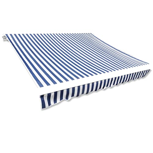 vidaXL Tendone Parasole Tela Blu e Bianco 450x300 cm Idrorepellente Tenda Sole