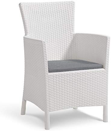 Keter Allibert Iowa Poltrona Dining, Bianco/Grigio Freddo