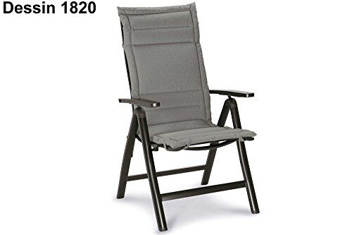 Best Soft-Line 1820 Cuscino per sedia con schienale alto, in poliestere/cotone, 120 x 50 x 4 cm, colore: grigio