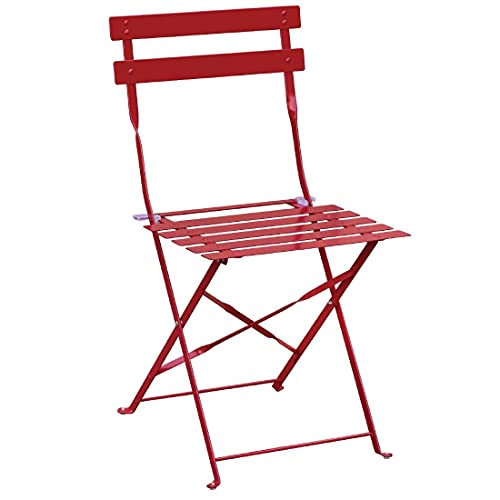 Bolero 2 x sedie in stile nazionale per interni ed esterni, 800 mm x 387 mm x 471 mm, rosso