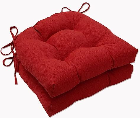 Pillow Perfect Cuscino grande per sedia, in poliestere spun, rosso, 43,2 x 44,5 cm