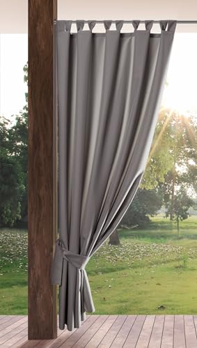 Eurofirany GARDEN Tenda de Esterni con Passanti 1 Pezzo. Tende impermeabili per Terazze, Tenda per Gazebo Pergolata Patio Balcone, Protezione Solare e Privacy, 155x260 cm, Grigio Scuro