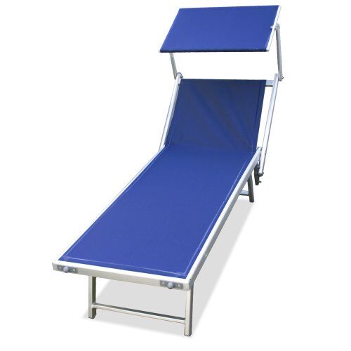 sal mar 89908B -Lettino mare stabilimento spiaggia in alluminio,viti INOX 180x61xh40 sdraio (BLU)